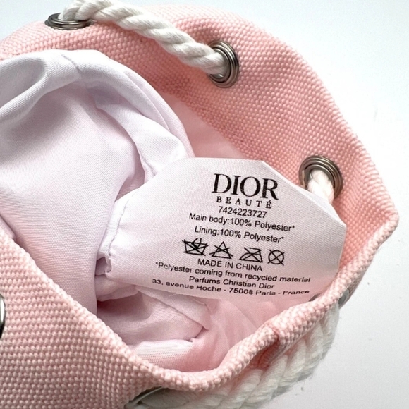 DIOR Pink Mini Bucket Bag with Drawstring Closure, New! - Picture 5 of 6